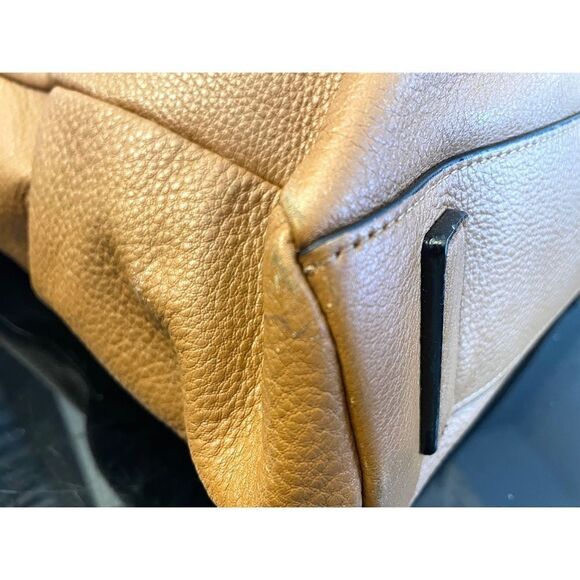 Halston Heritage Large handbag TAN Color Leather Bag Retail $495 - Picture 6 of 16
